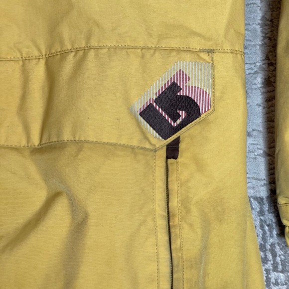 Burton Snowboard Jacket Mens XL Yellow Brown Colorblock Insulated Hooded Vintage - Picture 11 of 16